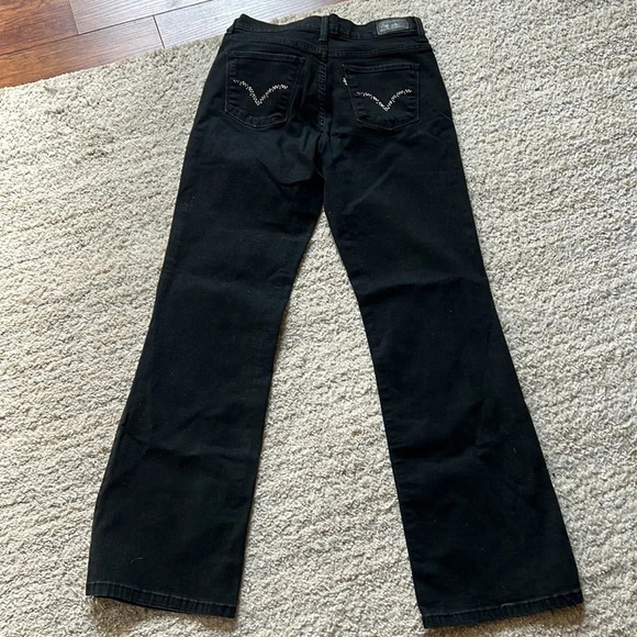 Levi’s perfectly slimming 512 bootcut EUC Black sz6 mid rise embellished pockets - Picture 6 of 7